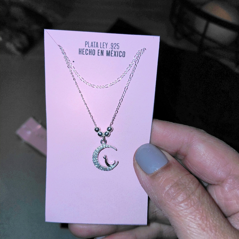 Silver Crescent Moon Necklace